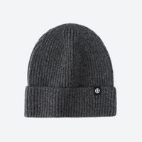 
                  
                    Warm wool knit beanie for winter sports - dark gray wool snow beanie, front product view, for winter mountain trips
                  
                