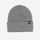 Warm wool knit beanie for winter sports - medium gray wool snow beanie, front product view, for hiking and trail walking