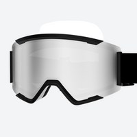 
                  
                    Crisp strap buckle cylindrical ski goggles - white frame silver cylindrical ski goggles, for snow sports weekends
                  
                