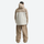 Men's colorblock ski anorak set - tan and white colorblock, on-model back hood view, for powder days and winter commute