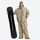 Unisex waterproof 3L snow anorak jacket and pants - tan jacket with tan pants, for skiing and snowboarding