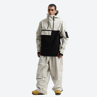 
                  
                    Men's colorblock ski pullover set - cream and black colorblock jacket with cream pants, for skiing and snowboarding
                  
                