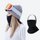 Breathe neckwarmer facemask with breathable fabric - black facemask on women in gray cap with goggles and inset