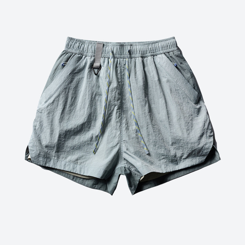 Lightweight water-repellent running shorts with liner - gray water-repellent shorts, for beach and waterside walks