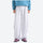 Breathable knit trail pants with cuffed hem - white knit cargo pants with blue top, for camping and outdoor weekends