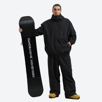 
                  
                    Unisex snowboard jacket and pants set - black jacket with black pants, for cold-weather winter sports
                  
                