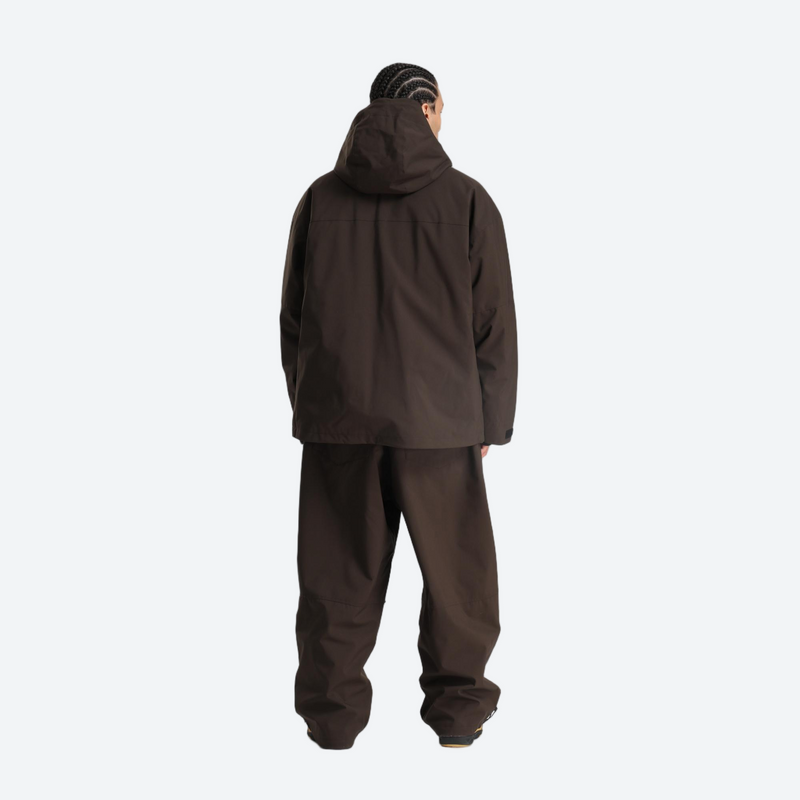 Men's breathable ski jacket with wide-leg pants - coffee brown jacket with coffee pants, for skiing and snowboarding
