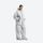 Women's waterproof 2L snow jacket and pants - light gray jacket with light gray pants, for cold-weather winter sports