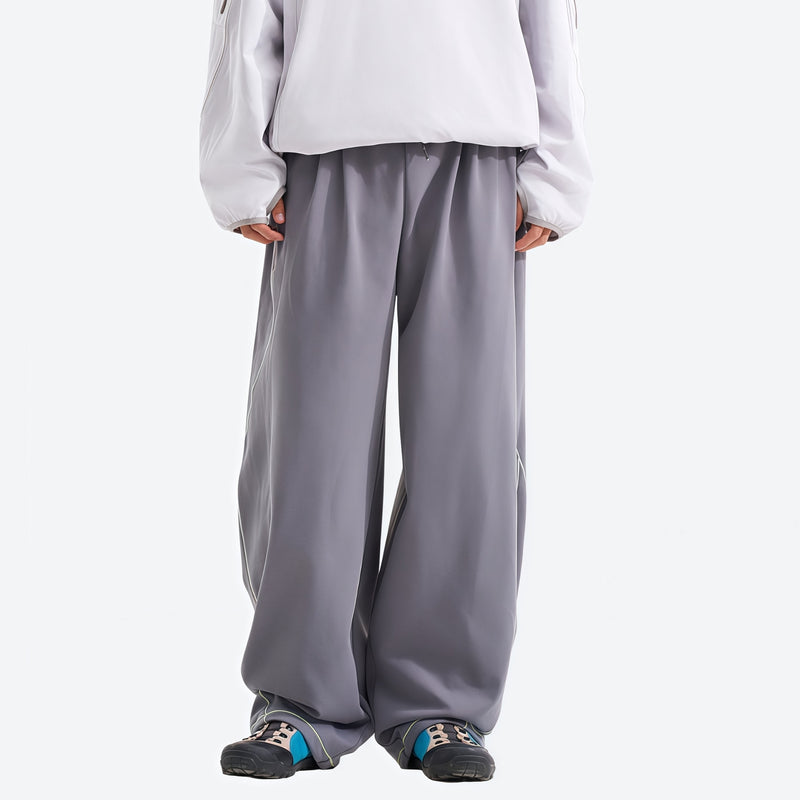 Women's lightweight knit cargo pants for outdoor - gray knit cargo pants with white top, for camping and outdoor weekends
