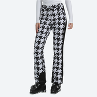 
                  
                    Women's slim fit waterproof stretchable ski pants - houndstooth ski pants with black side stripe, for winter mountain trips
                  
                