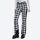 Women's slim fit waterproof stretchable ski pants - houndstooth ski pants with black side stripe, for winter mountain trips