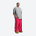 Men's waterproof 2L snow jacket and pants - pink snow pants with gray tee, on-model front view, for resort and street wear