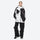 Unisex 2-layer snowboard jacket and pants - black and white colorblock jacket with black pants