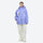 Breathable anorak ski jacket in candy colors - lavender anorak jacket with white pants, for cold-weather winter sports