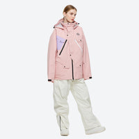 
                  
                    Breathable anorak ski jacket in candy colors - pink anorak jacket with white pants, for resort and street wear
                  
                