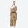 Waterproof 2L snow jacket and bib pants set - tan bib pants, on-model three-quarter front view, for powder and piste riding