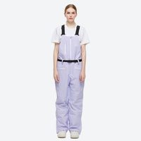 
                  
                    Unisex colorblock snowboard jacket and bibs - lavender bib pants, for skiing and snowboarding
                  
                