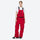 Waterproof 2L snow jacket and bib pants set - red bib pants, on-model three-quarter front view, for powder and piste riding