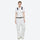 Unisex colorblock snowboard jacket and bibs - white bib pants, on-model front view, for skiing and snowboarding