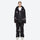 Women's waterproof 2L snow jacket and pants set - black floral print jacket with black pants, for resort and street wear