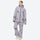 Women's breathable floral print ski suit - lavender floral print jacket with lavender pants, for resort and street wear