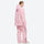 Women's waterproof 2L snow jacket and pants set - pink floral print jacket with pink pants, on-model side view