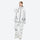 Women's 2-layer snowboard jacket and pants - white floral print jacket with white pants, for powder days and winter commute