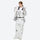 Women's waterproof 2L snow jacket and pants set - white floral print jacket with white pants, for cold-weather winter sports