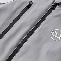 
                  
                    Women's waterproof 2L snow jacket and pants set - lavender, chest zip and logo close-up, for resort and street wear
                  
                
