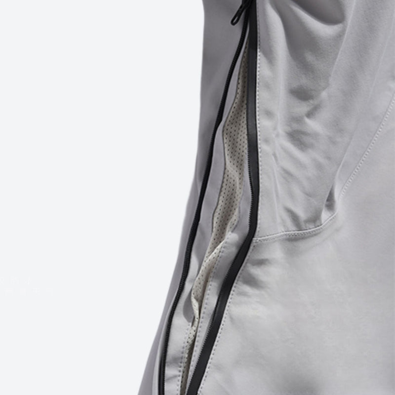 Women's breathable floral print ski suit - lavender, seam close-up detail, for powder days and winter commute