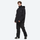 Unisex colorblock snowboard jacket and bibs - black jacket with black pants, for powder and piste riding
