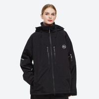 
                  
                    Waterproof 2L snow jacket and bib pants set - black jacket with black pants, 2-layer waterproof breathable shell
                  
                