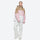 Unisex colorblock snowboard jacket and bibs - tan pink and white colorblock jacket with white pants