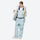 Waterproof 2L snow jacket and bib pants set - light blue colorblock jacket with light blue bib pants