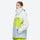 Unisex colorblock snowboard jacket and bibs - white lime and light blue colorblock jacket with lime pants