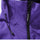 Breathable 2-layer ski jacket with suspender pants - purple, collar zip close-up detail, for skiing and snowboarding