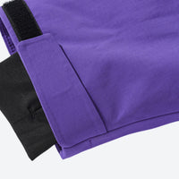 
                  
                    Breathable 2-layer ski jacket with suspender pants - purple, cuff close-up detail, for powder and piste riding
                  
                