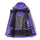 Waterproof 2L snow jacket and bib pants set - purple, interior lining open flat detail, for cold-weather winter sports