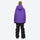Waterproof 2L snow jacket and bib pants set - purple jacket with black pants, for skiing and snowboarding