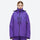 Breathable 2-layer ski jacket with suspender pants - purple jacket with black pants, for resort and backcountry days