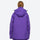 Unisex colorblock snowboard jacket and bibs - purple jacket with black pants, for powder and piste riding