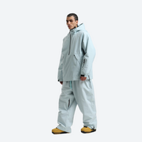 
                  
                    Men's waterproof 2L anorak snow jacket and pants - ice blue jacket with ice blue pants, for skiing and snowboarding
                  
                