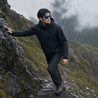 
                  
                    Men's waterproof mountain shell with slash pockets - black hardshell jacket, for skiing and snowboarding
                  
                