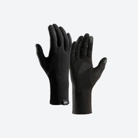 
                  
                    Antibacterial thin gloves for winter sports - black antibacterial glove liner, pair angled view, for daily commute and office
                  
                
