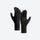 Antibacterial thin gloves for winter sports - black antibacterial glove liner, pair angled view, for daily commute and office