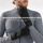 Breathable anti-odor touchscreen running gloves - gray breathable gloves on men with black cuff text, top hand view