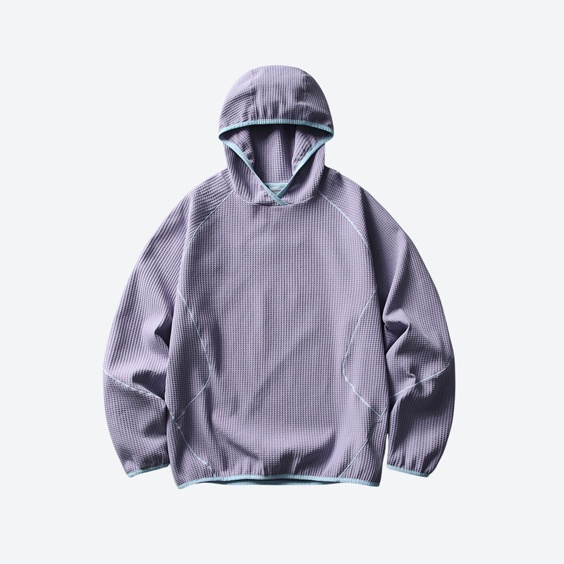 Soft breathable mid-layer pullover with hood - hooded mid-layer pullover, for hiking and trail walking
