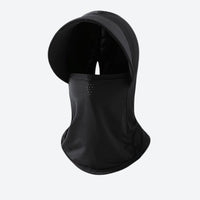 
                  
                    Cooling ice-silk face mask with detachable brim look - black ice-silk face mask with brim, for travel and city walks
                  
                