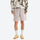 Water-repellent running shorts with drawcord waist - light gray running shorts with tie-dye top, front standing view