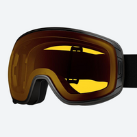 
                  
                    OTG spherical ski goggles - amber-brown lens, front view, for freeride and backcountry skiing
                  
                